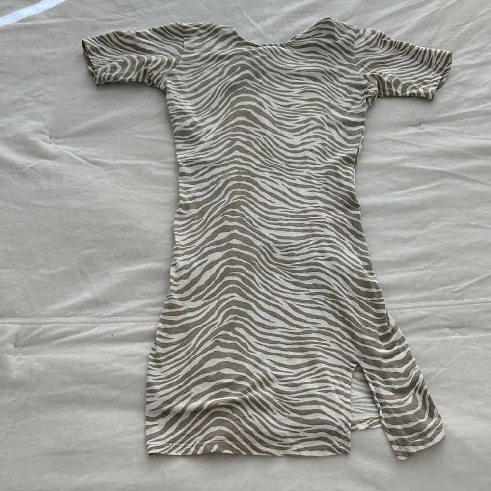 Zebra Print Short Sleeve Dress